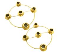 Peosaard Candle Stands, Advent Wreath Candle Holder 2PCS Round Iron Gold Holders with 5 Pillar for Christian Prayer Easter Valentine's Day Home Decor, Advent Wreath and Candles Set