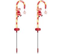 Peosaard Candy Cane Christmas Decorations, Christmas Outdoor Decorations, 2PCS 8LED Solar Candy Cane Lights, 28 Inch Waterproof for Garden Lawn, Lights