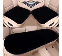 Peosaard Car Seat Pad, Car Seat Cushion Set 3Pcs Luxury Warm Thicken Plush Covers Soft Fluffy Chair Cushion for Driving Winter Accessories, Black, Covers