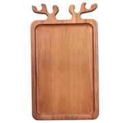 Peosaard Charcuterie Board, Christmas Charcuterie Board Rectangle Christmas Serving Platter Cheese Food Fruit Dessert Wooden Tray Reindeer Decor for Xmas Holiday Home Party, 16.5x10in, Platter