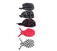 Peosaard Chef Hats Bakers Hats Unisex Chefs Pirate Cap Chef Hat, Bandana Waiter Work Cap Catering Hat, Catering Bandana Elastic Unisex Headwrap Bandana For Kitchen 3PCS 1, Unisex Chefs Hat