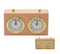 Peosaard Chess Timer Clock, Chess Timer Clock Wooden Analog Game Mechanical Count Up Down for Competition, Analog