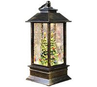 Peosaard Christmas Lantern Snow Globe, Christmas Snow Globe Lantern Glitter Battery Powered Lighted Xmas Decorations for Table Fireplace, Xmas Tree