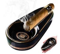 Peosaard Cigar Ashtray for Men Ceramic 12x2.6x1in Ashtray Gilded Stylish Stable Ash Tray Cigar Accessories for Home Office Car Gifts for Men, Cigar Ashtray