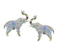 Peosaard Crystal Figurines, Elephant Figurine 2PCS Transparent Crystal Figurines Good Luck Elephant Decor for Home & Office 3.4x3.4 inch, Decor