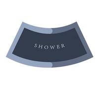 Peosaard Curved Bath Mat,Shower Corner Bath Rug,Absorbent Shower Rug, Non Slip Quadrant Shower Mat,16x30 Washable Fast Drying Corner Shower Rug for Circular Shower - Dark Blue