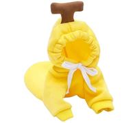 Peosaard Dog Outfit, Dog Hoodie, Cute Banana Puppy Hoodie Warm Cat Sweatshirt Soft & Comfortable Fleece Winter Jacket with Hat & Draw Rope Cold Weather Pet Costume for Cat, Clothes