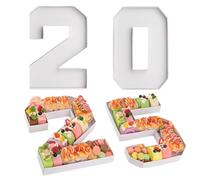 Peosaard Fillable Cardboard Number 2025, 4Pcs Charcuterie 2025 Trays, 9.8 Inch Pans Cookies Candy Cupcake Boxes for Graduation Party Decorations