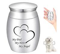 Peosaard Funeral Urns, Mini Urns for Human Ashes Tiny Keepsake for Dad Ashes 1.6'' Small for Adult Stainless Steel Funeral My Dad My Angel Cremation, For
