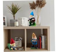 Peosaard Garden Gnomes, Army Gnomes Outdoor Garden Statues, Desktop Indoor Outdoor Lawn Yard Decorations Halloween Holiday Christmas Thanksgiving Favors (Red+Yellow+Blue), Gnome with Gun