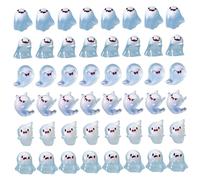 Peosaard Ghost Figurine, Mini Resin Figures 48PCS 8 Styles Glow in the Dark Ghost Figurine Cute Miniature Decorations for Halloween Party Dollhouse Micro Landscape Accessories, Halloween Miniatures