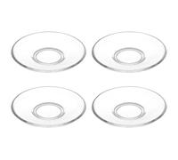 Peosaard Glass Saucer, 4Pcs Clear Glass Plates 3.5 Inch Round Small Plates Washable Reusable Multi-Purpose Saucer for Tea, Dessert, Snack, Fruit, Small