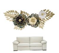 Peosaard Gold Wall Decor, Metal Leaf Wall Decor Hollow Design Iron Flower Wall Decor Modern Wall Art Decor for Living Room Leaves Wall Hanging Decoration, Metal Wall Decor Flower