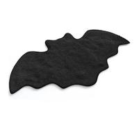 Peosaard Halloween Bath Mat, Gothic Bat Design Non-Slip Rug, Spooky Witch Theme Bathroom Bedroom Kitchen Decor, Black Goth Set