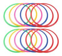 Peosaard Hopscotch Ring Set,12Pcs Multi-Colored Plastic Rings,Flexible Plastic Kids Exercise Equipment,DIY-Friendly Outdoor Games for Garden, Yard, Preschool, Random Color