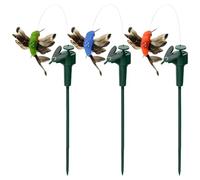 Peosaard Hummingbird Garden Stake, 3PCS Fluttering Hummingbird Garden Stakes, Waterproof Garden Wobble Humming Birds, Solar/Battery-Powered Hummingbird Decor for Outside Yard Patio