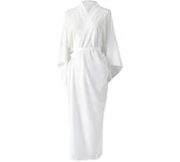 Peosaard Japanese Robe, Japanese Kimonos Solid White Traditional Kimono with Belt One Size Robe Length Sleeves Yukata Lining Pajamas for Vacation, Traditional Kimono