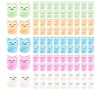 Peosaard Luminous Miniature Cat Figurines, 100Pcs Glow in the Dark Tiny Cats, 0.8x1 Inch Mini Resin Animals for Garden Aquarium Dollhouse Fairy Decor