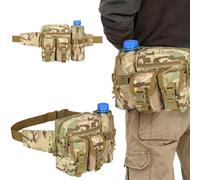 Peosaard Metal Detector Accessories, Metal Detecting Pouch, 9.1x3.5x7.5 Inch Retractable Nylon Water Bottle Bag with Multifunctional Pouch, Fixed Cycling Bag for Outdoor, Detecting