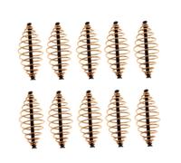 Peosaard Method Feeders Fishing Carp, 10pcs Inline Method Flat Feeder Carp Fishing Bait Holder Spring Swim Feeder - L
