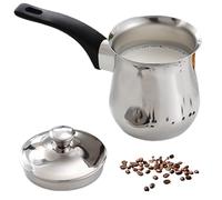 Peosaard Milk Pot, Turkish Coffee Pot 180ml Stainless Steel Coffee with Anti-Scalding Handle Easy to Use Arabic with Lid for Milk, Chocolate, Butter, Cheese and, Arabic