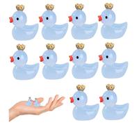 Peosaard Mini Figures to Hide, 10Pcs Mini Ducks, Luminous Funny Resin Ducks for Hiding and Seek Prank, Small Animal for Fairy Garden Aquarium Micro Landscape Potted, Tiny Figurines to Hide
