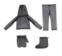 Peosaard Mosquito Net Suit, Breathable Mesh Mosquitoes Jacket Hood & Pants & Mitts & Socks Sets for Protecting Hunting Fishing Men Women