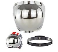 Peosaard Motorcycle Helmet Visor,3-Snap Open Face Motorcycle Helmet Shield,Retro Flip up Motorcycle Face Shield, Sunproof Windproof Motorcycle Bubble Mirror Visor