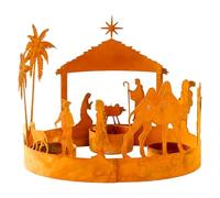 Peosaard Nativity Sets & Figures, Advent Candle Holder 3-Cup Nativity Set Christmas Candle Holder for Tables Centerpieces Spiritual Decoration, Advent Wreath