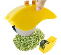 Peosaard Parsley Chopper, Herb Roller with 6 Blade Manual Herb Chopper Stainless Steel PP Cutter Sharp Detachable Washable Choppers for Cilantro Scallion Parsley Yellow, Roller