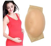 Peosaard Pregnant Belly, Pregnant Belly Adjustable Silicone Artificial Baby Bump with Shoulder Strap Realistic Tummy Pregnancy Prop for Film, TV Series, Spoof Costumes, Cosplay, 2-3 Month