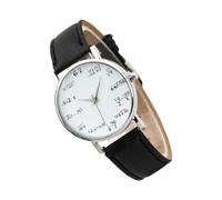 Peosaard Quartz Watch Ladies Math Formula Wrist Watch Leather Strap Men Fashion Clock Black White,Simple Watch