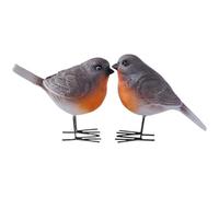 Peosaard Robin Bird Statues, 2Pcs Realistic Resin Figurines, Indoor/Outdoor Decor for Mantel/Garden/Living Room