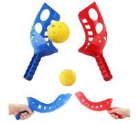 Peosaard Scoop Ball Game, 2 Set Scoop Ball Yard Parent-Child Game Includes 4 Scoops and 2 Balls Outdoor Impact-Resistant Beach Picnic Family Games for Kids, Adults