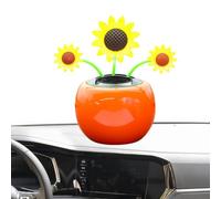 Peosaard Shaking Head Car Decoration, Solar Dancing Flowers Shaking Head Car Ornaments Solar Powered Toy for Office Desk Decoration Sunflower, Ornaments