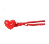 Peosaard Snowball Maker Heart, Snowball Maker Tongs Heart Winter Shape Plastic Sandball Tool Clip Kids Toys Outdoor Red, Toy