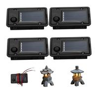 Peosaard Solar Light Replacement Tops 4Pcs 1.6x2.8 Waterproof Replacement Solar Light Tops with LED Warm Lighting DIY Panels for Garden Lights, Parts