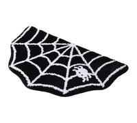 Peosaard Spider Web Bath Mat, Halloween Spider Web Rug, Non-Slip Goth Bath Mat, Machine Washable, 40x60cm/15.75x23.62inch, Black