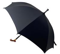 Peosaard Stick Umbrella, Umbrella Cane Wind & Rain Proof Double Keel Frame Umbrella with Crutch Handle Sun Protection Stick Umbrella with Non-slip Cap for Climbing, Hiking Black