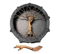 Peosevi Shaman Drum With Drumstick - Handmade Sound Healing Tool for Adult Reflection and Meditation