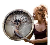Peosevi Shaman Drum - Shamanic Drum With Drumstick, Handmade Shamanic Drum, Sound Healing Tool, Adult Drum Reflection And Meditation