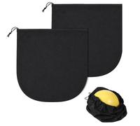 PEOVLVN 2 Pcs Welding Motorcycle Helmet Bag, 43x44cm Large Drawstring Bag | Motorcycle Helmet Cover with Drawstring for Sports Riding Bicycle Bike Helmet Storage Welding Hood Accessories (Black)