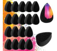 PEOVLVN 20 Pcs Face Paint Sponges, High Density Petal Painting Sponges Professional Face Painting Supplies for Adults Art Work Halloween Christmas Makeup and Body Paintings (Black)