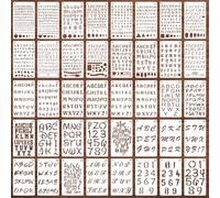 PEOVLVN 40 Pcs Letter Stencils for Painting, 4 x 7 Inch Alphabet Stencils for Crafts Reusable Plastic Custom Stencil with Numbers & Symbols for Journal Planner Diary Scrapbook DIY Art Projects