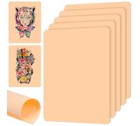 PEOVLVN 5 Pcs Fake Skin Tattoo, 1mm Tattoo Practice Skins Blank Double Sided Silicone Fake Skin for Beginners & Artists Tattoos Supplies Practice Kit (18.7 * 14.5cm)