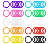 PEOVLVN 60 Pcs Loose Leaf Binder Rings, Colorful Plastic Binder Ring 20mm Small Key Rings Bulk for Index Cards Books Notebook Key Chains Home Office School (10 Colors)