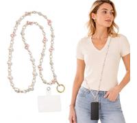 PEOVLVN Crossbody Phone Strap, Crystal Beaded Phone Lanyard for Women