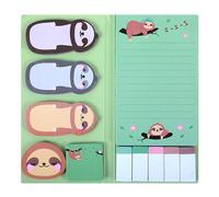 PEOVLVN Sloth Gifts for Women, 440 Sheets Funny Sloth Sticky Notes Set Cute Animal Divider Tabs Bundle Writing Memo Pads Home Office Teacher Gifts Supplies