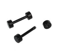 Peowuieu 1 Pair of Men's Barbell Titanium steel Ear Studs Earrings 3mm Black