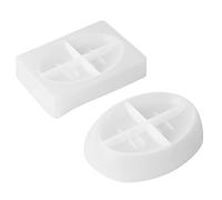 Peowuieu 2 Pieces Silicone Soap Dish Resin Mould Oval / Square Drain Soaps Epoxy Resin Casting Mould Home Organiser